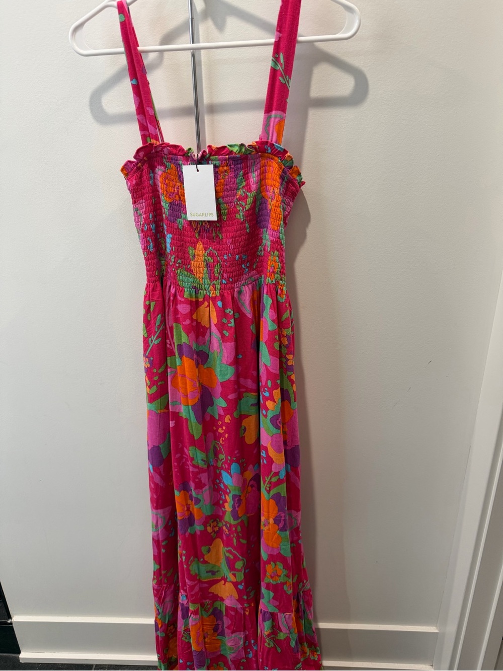 Women’s Floral Smocked Maxi Dress - Pink
